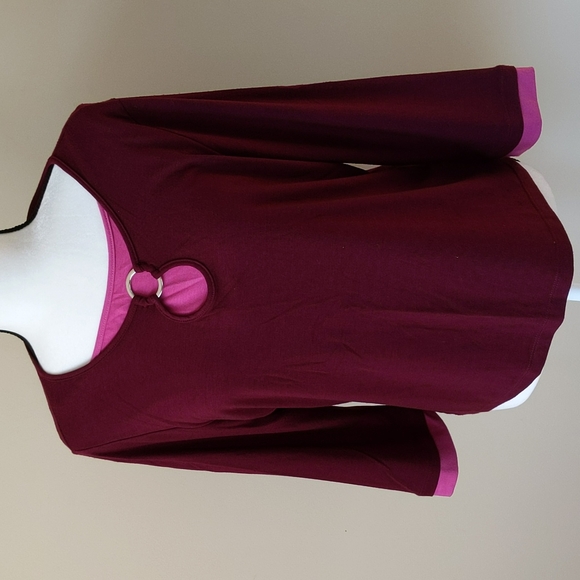 Susan Graver Style Two Tone O-Ring Insert Top M - Picture 1 of 10